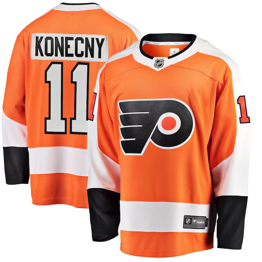 Men Philadelphia Flyers #11 Travis Konecny Fanatics Branded Orange Breakaway Player NHL Jersey